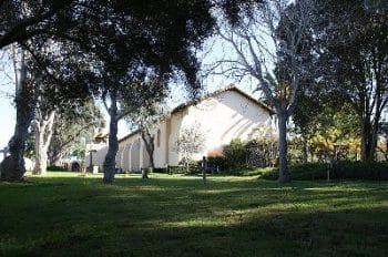 A rearview of the church at Santa Ines Mission