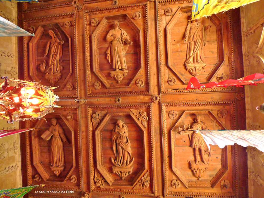Dining hall carved ceiling detail Dining hall carved ceiling detail
