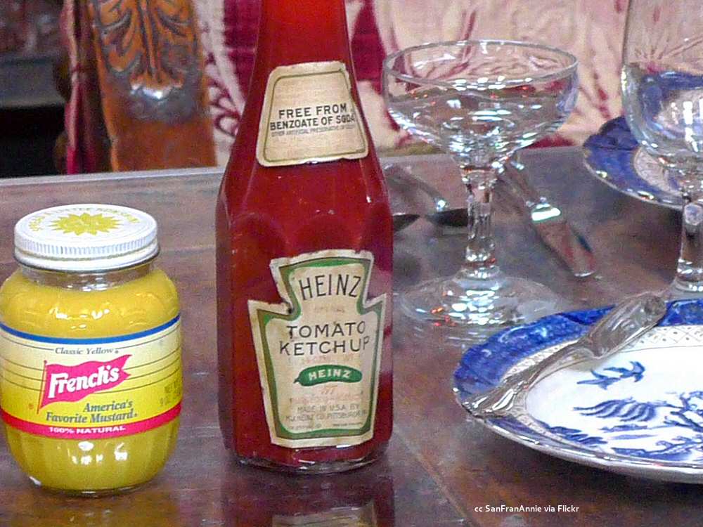 Hearst Castle dining table condiments