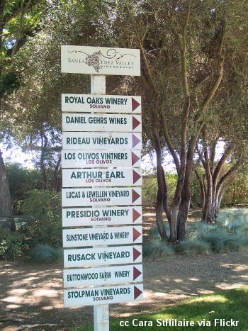 Wine Country sign in the Santa Ynez Valley