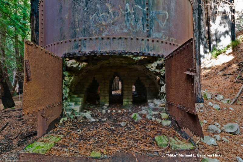View of the firebox of a limekiln at Limekiln State Park