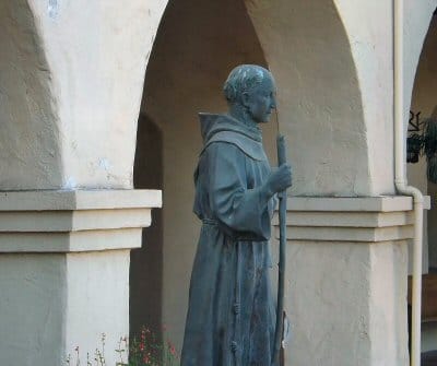 Statue of Junipero Serra at Mission Santa Ines
