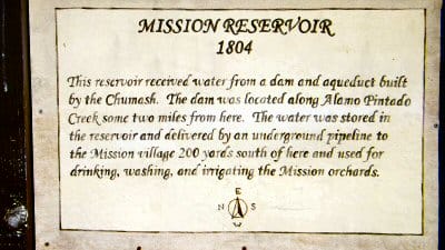 Mission Santa Ines reservoir story board
