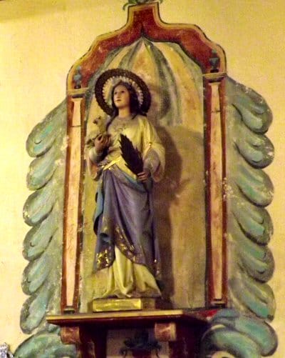 Statue of Saint Agnes at Mission Santa Ines