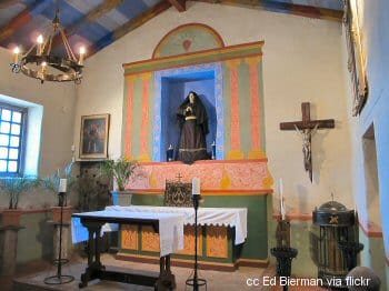 The main altar of the Soledad Mission church