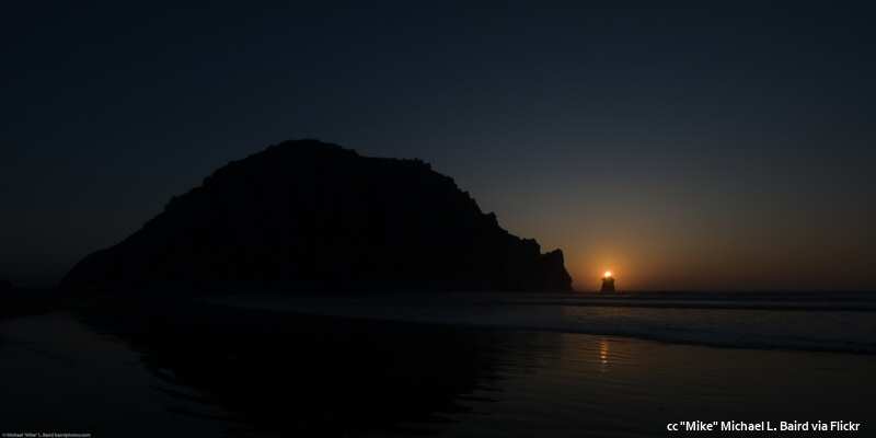 The sun setting over Pillar Rock just NW of Morro Rock