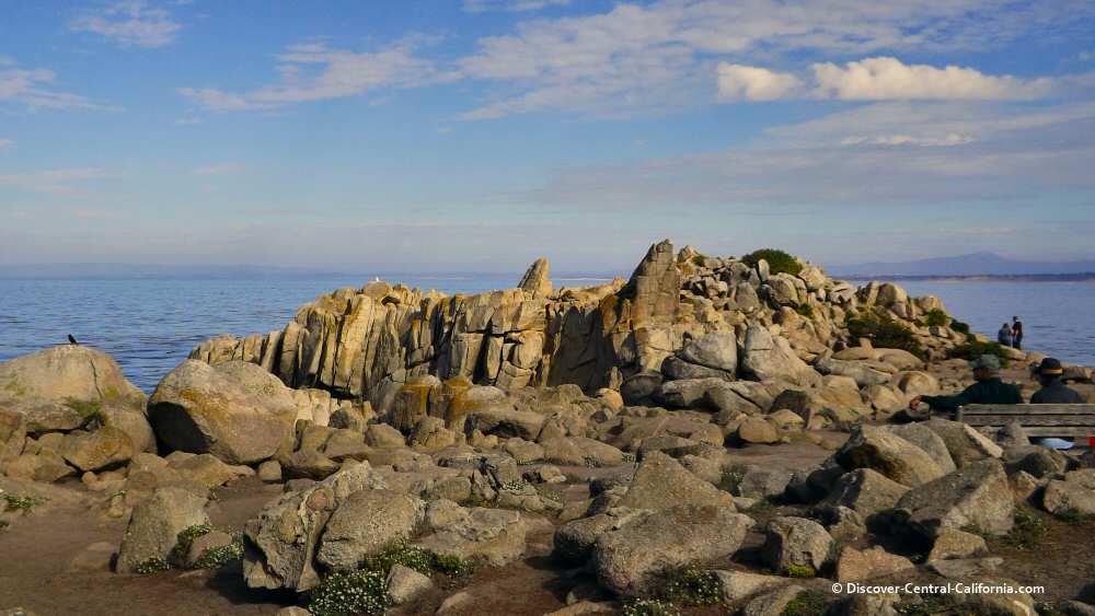 The rocks at the point of the park and beach