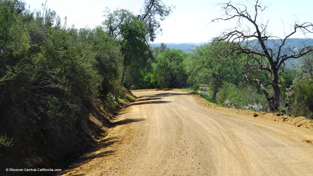 A look at the unpaved section of road
