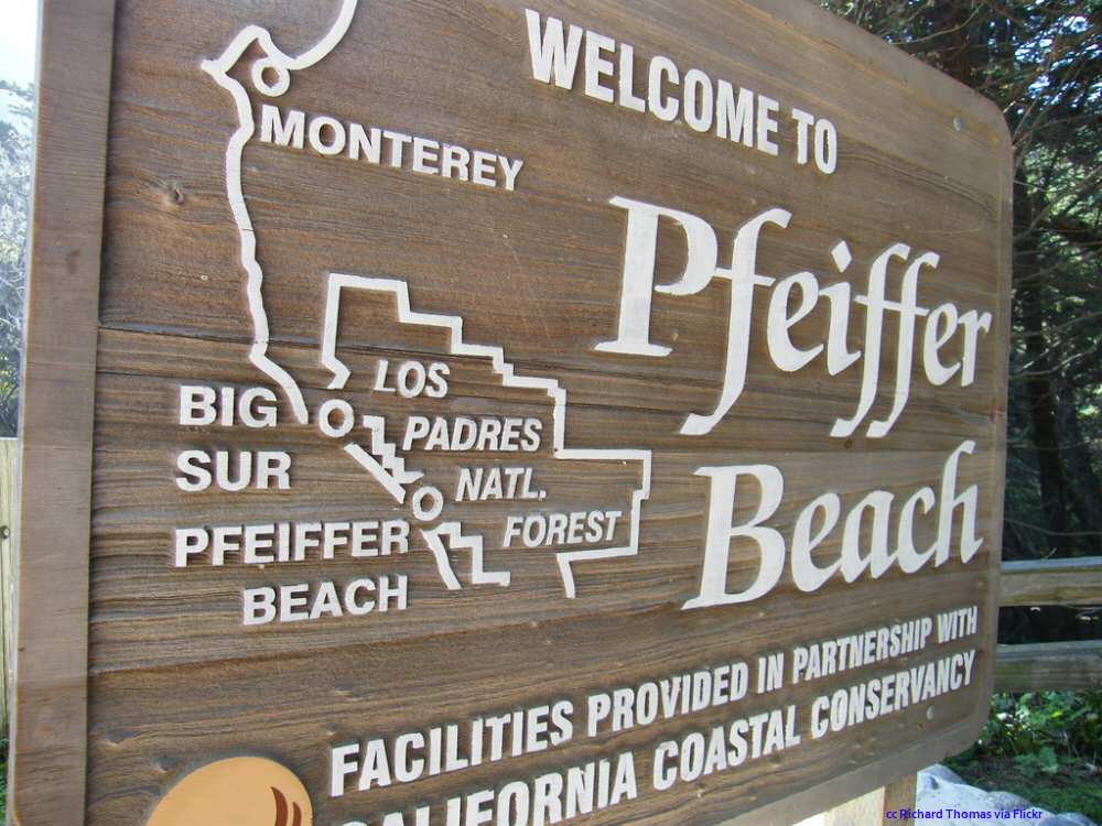 The main sign at Pfeiffer Beach