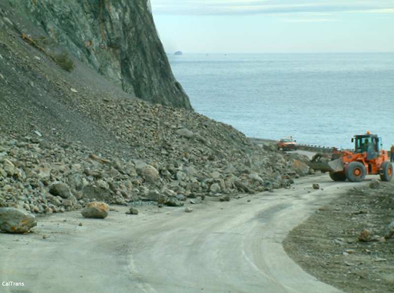 Rainy year rock slide at Pitkins Curve