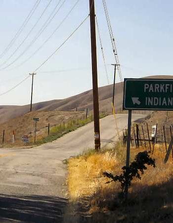 The intersection of Vineyard Canyon Road and Indian Valley Road