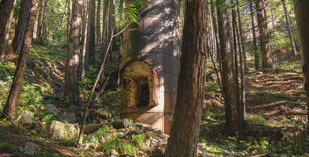 photo of an old limekiln in the forest