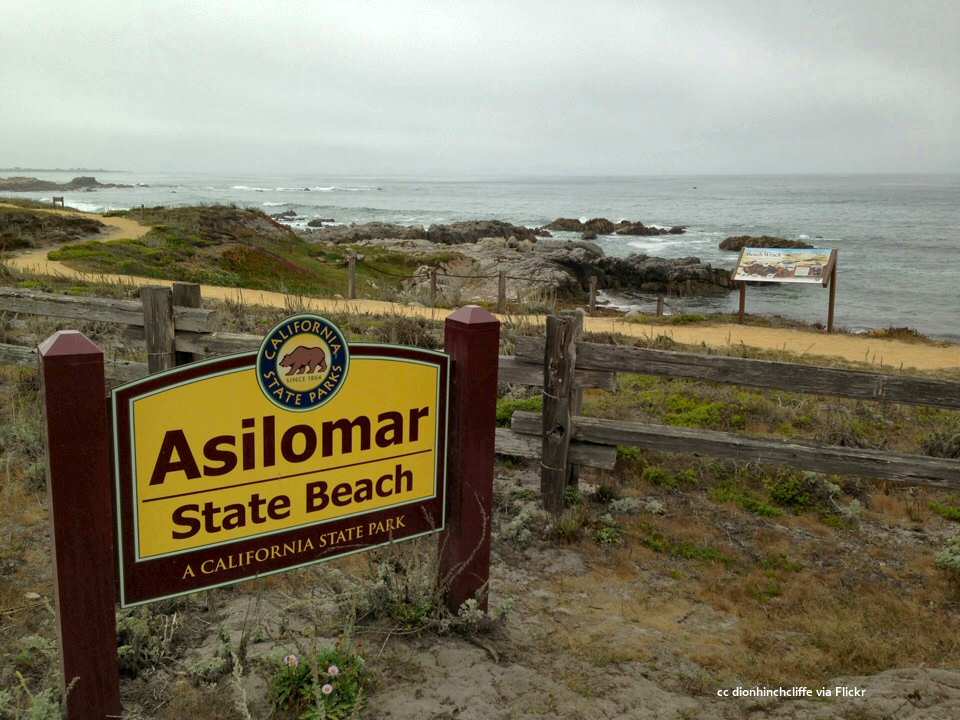 Asilomar Beach main sign
