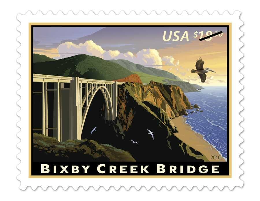 A US Postal Service stamp commemorating the bridge - 2010