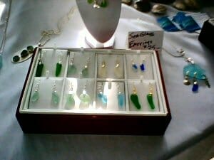 Sea glass jewelry at the Cayucos sea glass festival