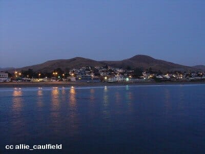 Evening view of Cayucos from sea