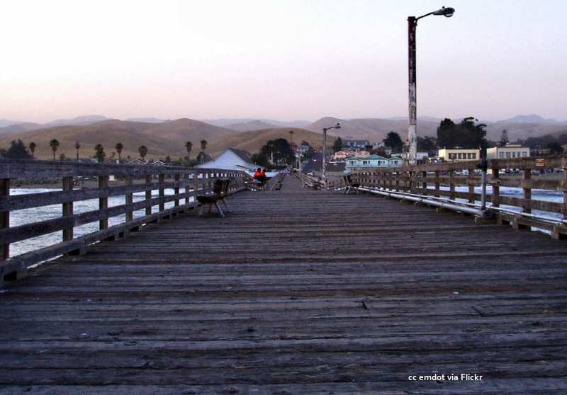 Landward view from the Cayucos Pier