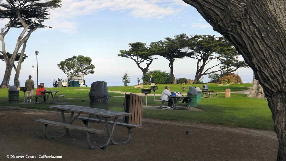 The picnic area at Lovers Point in Pacific Grove