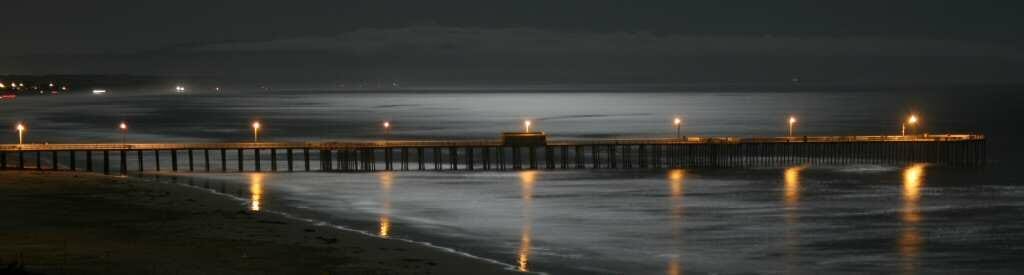 Beautiful view of the Pismo Beach pier at night